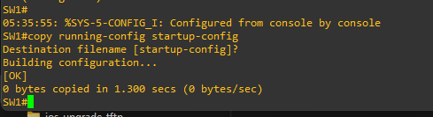 Configuration saved to NVRAM